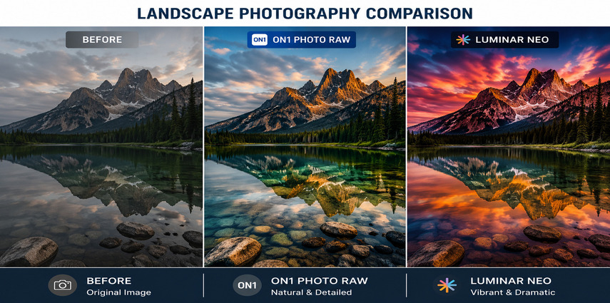 Landscape editing comparison