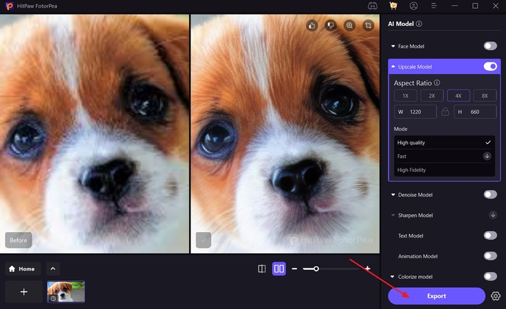 export enhanced image fotorpea