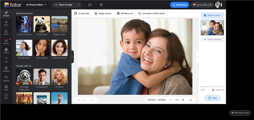 fotor online image enhancer tool