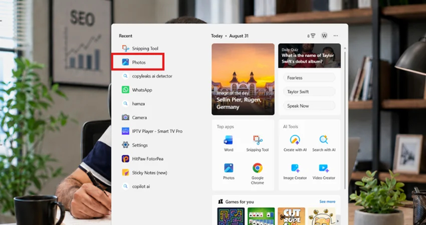 opening microsoft photos on windows