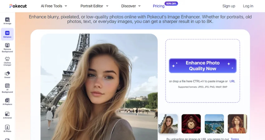 opening pokecut ai photo enhancer