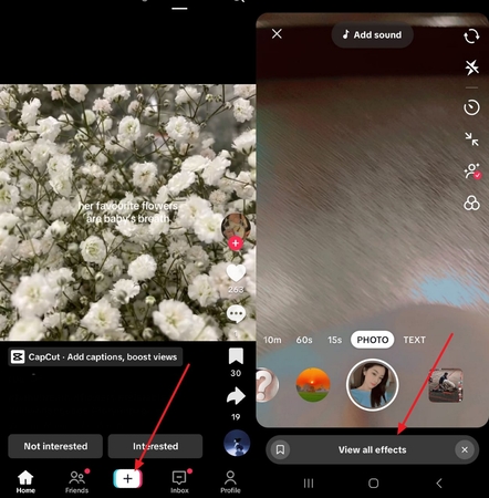 view all effects tiktok app