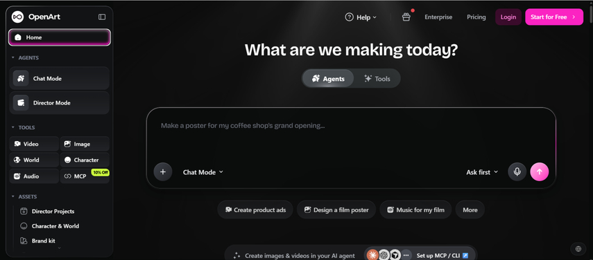 OpenArt AI image editor interface for creative edits