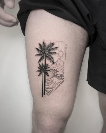palm trees tattoo