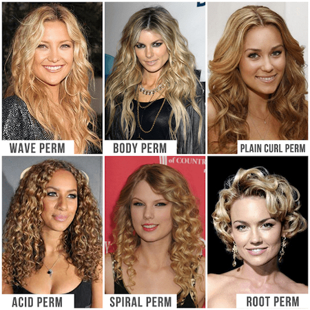 various styles of perm hair