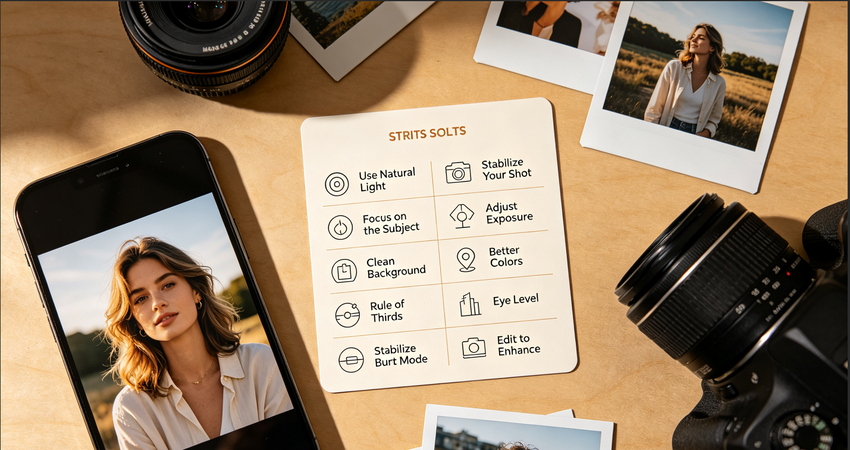 Camera grid and lighting setup illustrating practical photography tips