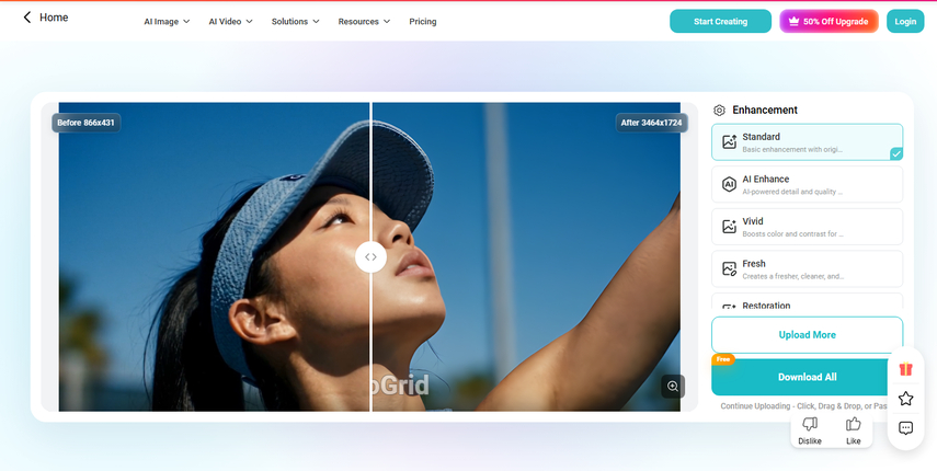 PhotoGrid - تحديد أداة التحسين