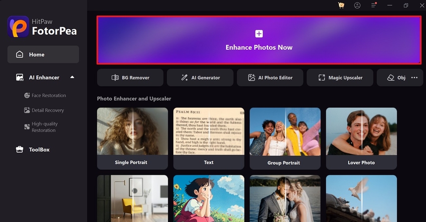 choose the ai enhancer tool fotorpea