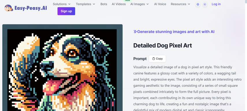 pixel art dogs easy-peasy.ai