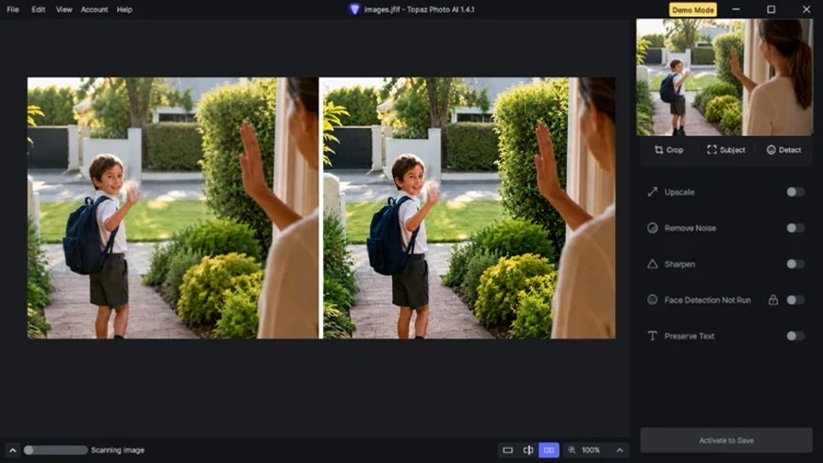 preview and save an enhanced school picture in topaz photo ai