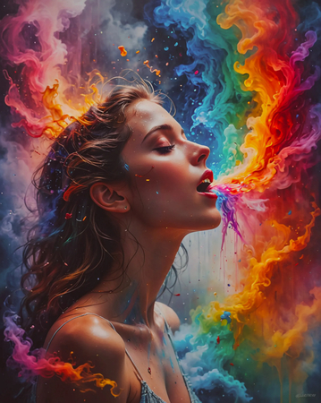 rainbow coming out of a mouth ai