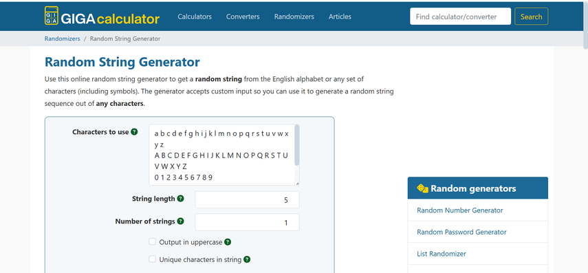 random string generator