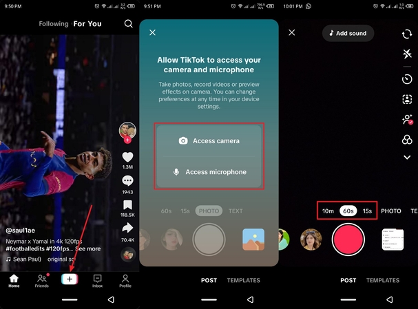 create tiktok video within tiktok
