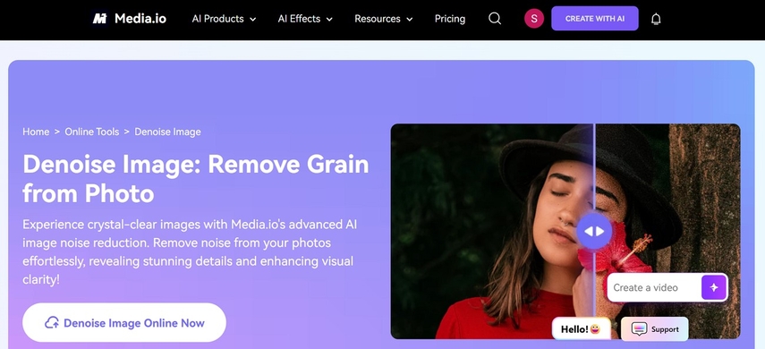 use media.io denoise images