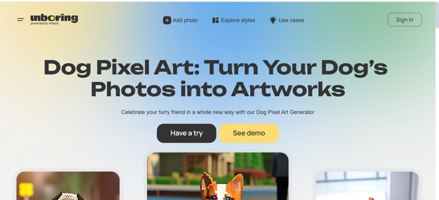 reface pixel art dogs