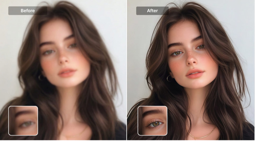 Before and after visual example