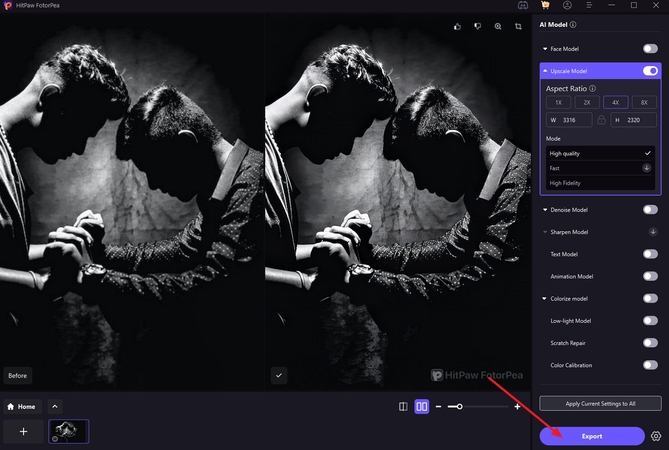 download enhanced image to device