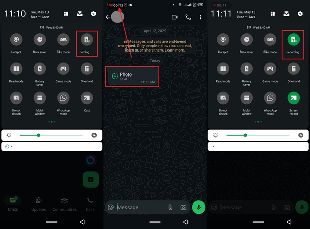 record with another device screen record