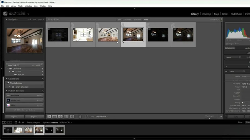 selecting the best real estate photos in lightroom grid view