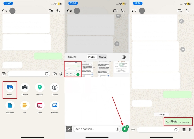 share image view once on iphone