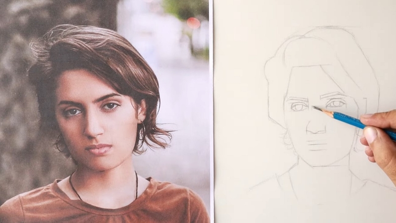 portrait drawing sketch shading