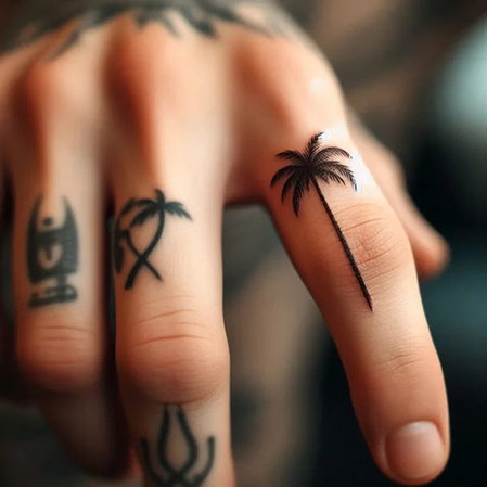 small palm tree tattoo