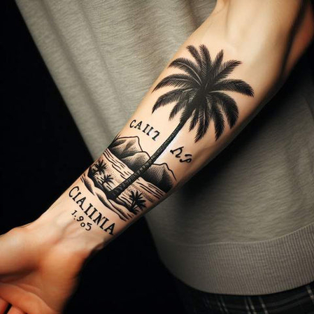 small palm tree tattoo
