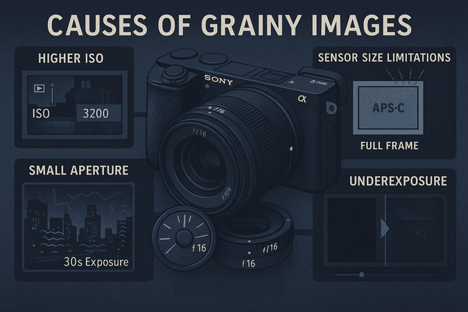 causes grainy sony a6400 images