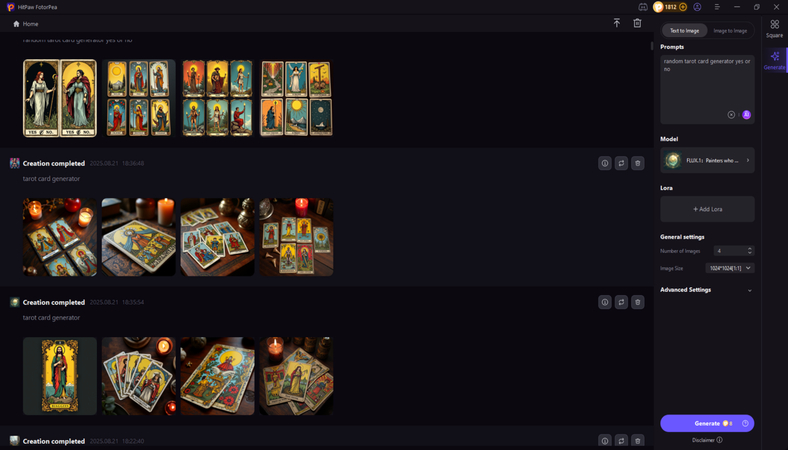 tarot card generator yes or no