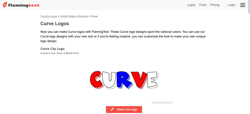 text curve generator flaming text