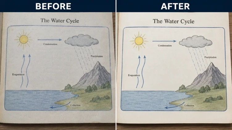 faded educational diagram enhanced with clearer arrows and lines