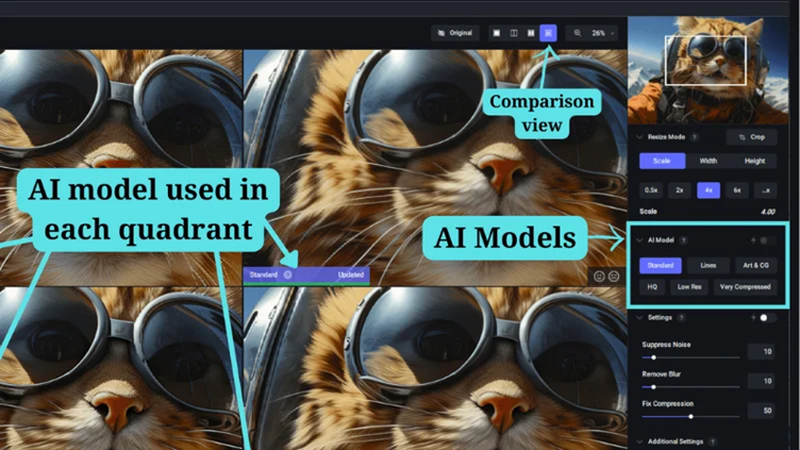ai image enhancer model selection
