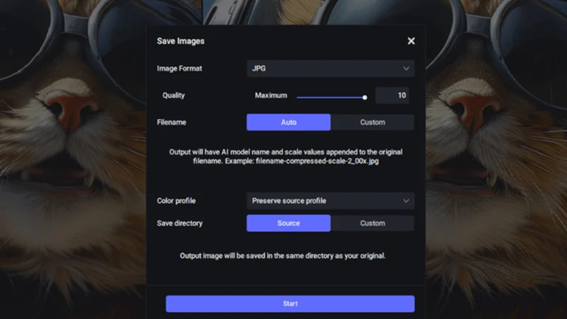 bulk image upscaler export images