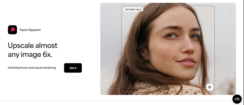 Topaz Gigapixel AI image upscaling interface