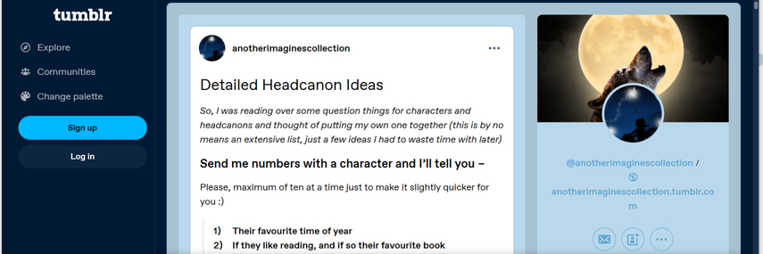 tumblr-based headcanon blogs