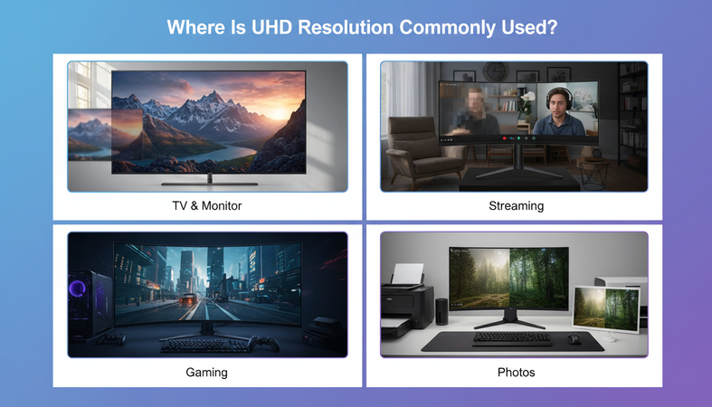 UHD resolution on modern TVs and monitors