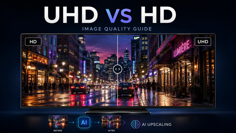 UHD vs HD image quality and AI upscaling guide