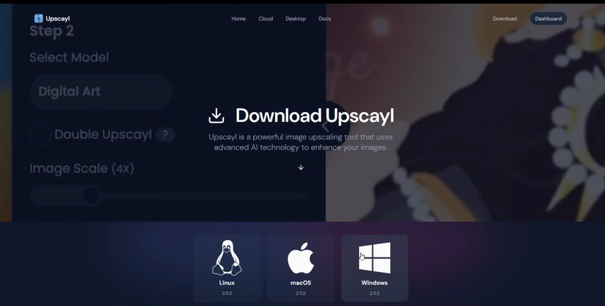 Upscayl - تحديد الصورة المدخلة