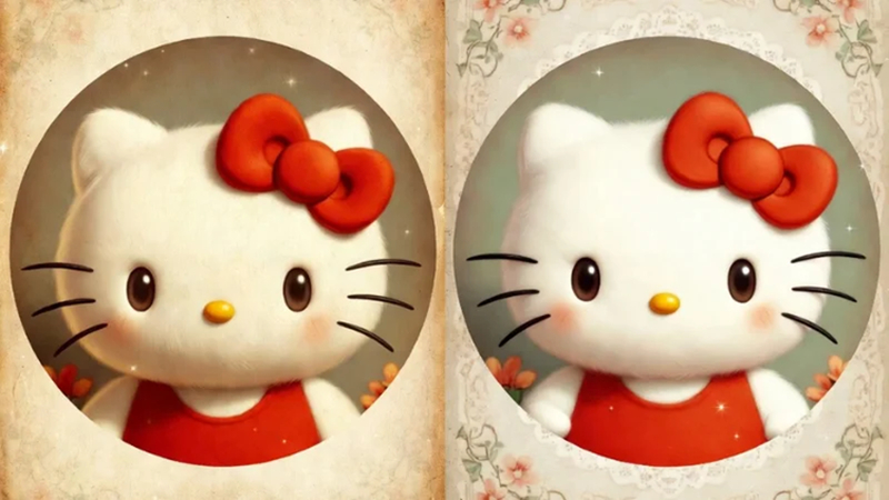 vintage hello kitty pfp with retro style