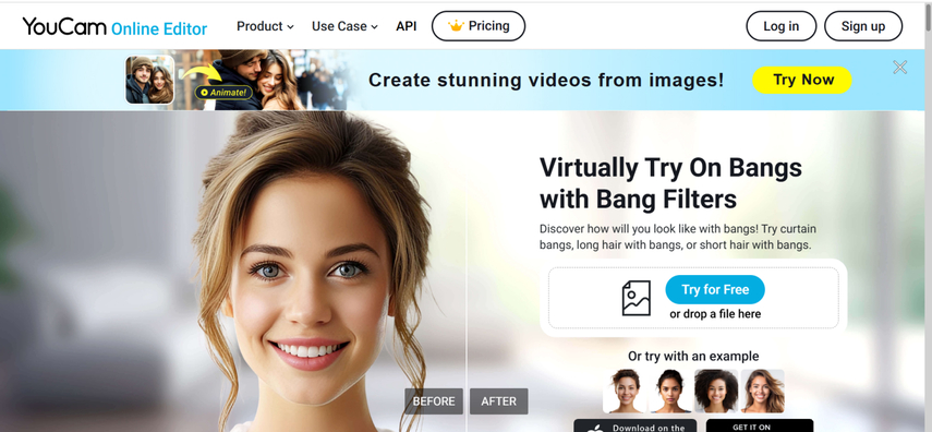 youcam makeup bangs filters