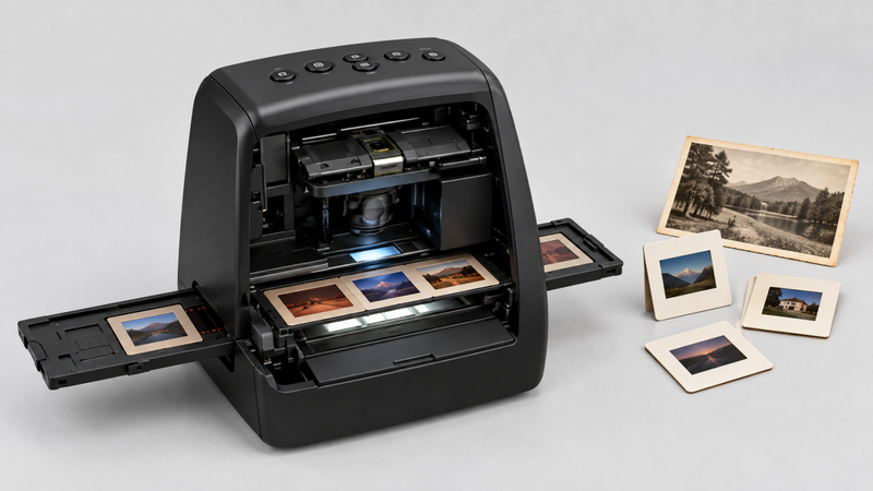 film slide scanner digitizing old photo slides