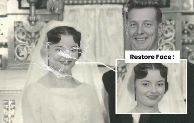 AI face restoration for old photos