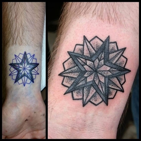ideias de tatuagem de cobertura para mulheres com estrelas