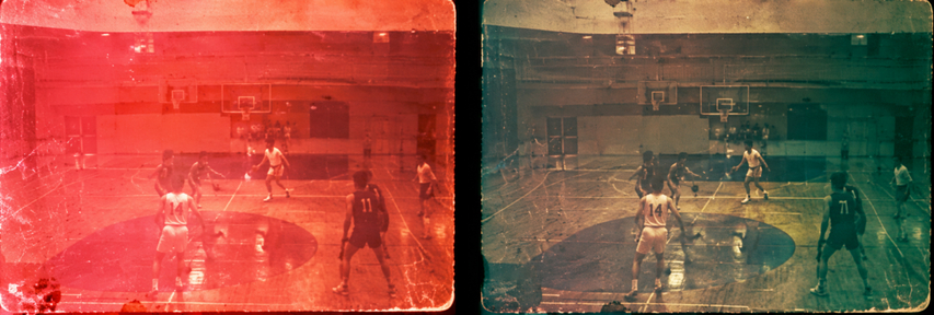 faded basketball game captured