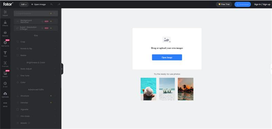 Editor de fotos online gratuito - crie e edite imagens com ajuda da IA