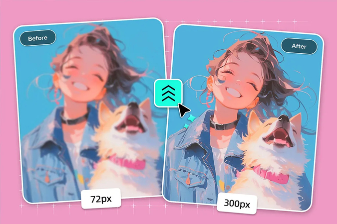 use imglarger to anime upscale