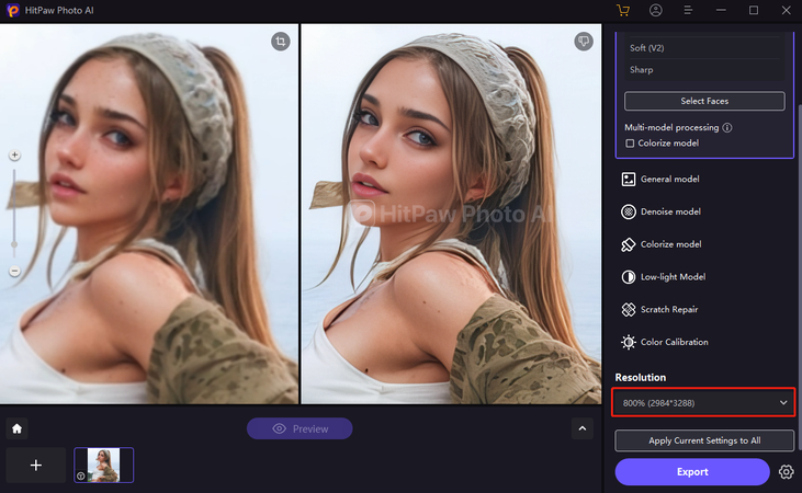 escalar imagen con hitpaw photo ai