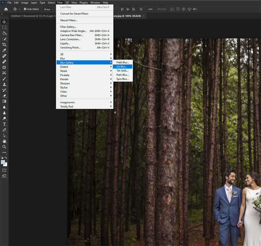 Sélectionnez Galerie de flou