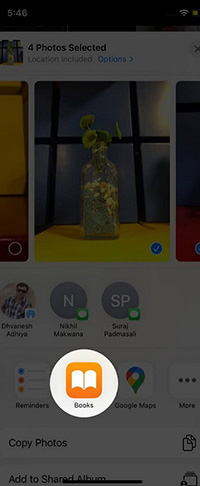Step 2 to Books Convert JPG to PDF on iPhone
