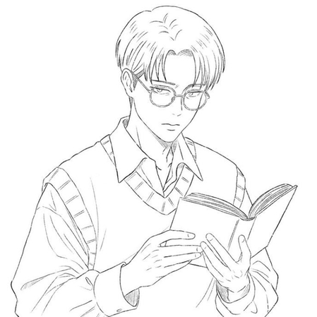 boy reading a book calmly, simple boy drawing idea for beginners